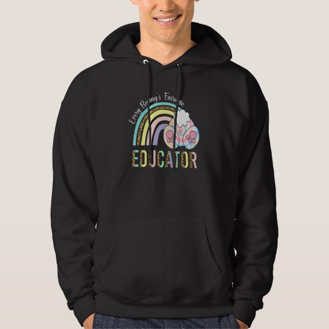 Sudadera Día de Pascua R de Educador Favorito de cada conej (Anverso)