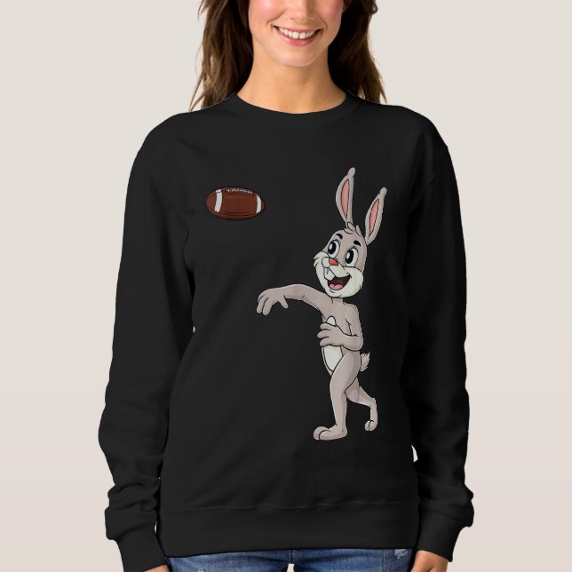 Sudadera Día de Pascua Rabbit Football Quarterback Grunny B (Anverso)