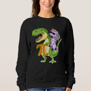 Sudadera Día de Pi Dinosaurio Dino Niño Unicornio Montando 