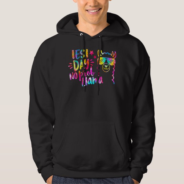 Sudadera Día de prueba de tinte de tie No Prob Llama Cute P (Anverso)