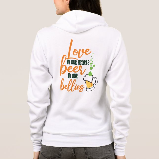 Sudadera Día de San Patricio Amor & Cerveza Divertido-61146 (Reverso)
