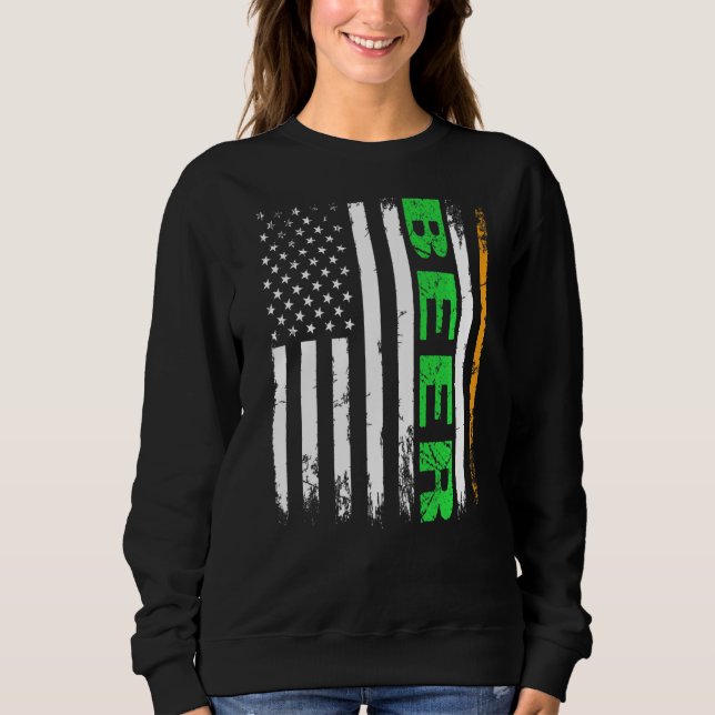 Sudadera Día de San Patricio Bandera de Estados Unidos Cerv (Anverso)