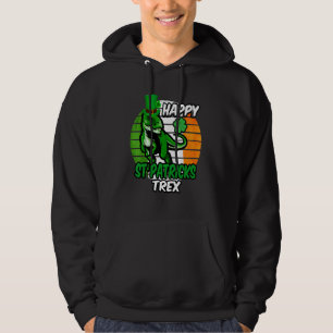 Sudadera Día de San Patricio Bandera Irlandesa Dinosaurio S