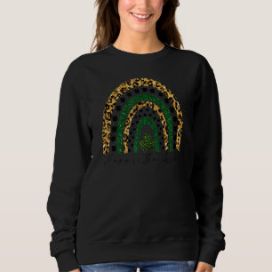 Sudadera Día de San Patricio Feliz Afortunado Leopardo Arco
