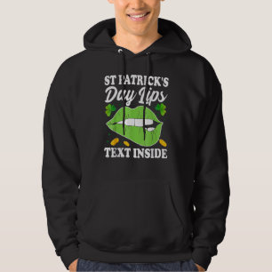 Sudadera Día de San Patricio Labios Trébol Día de San Patri