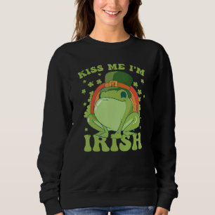 Sudadera Día de San Patricio Rana Bésame soy Irlandés