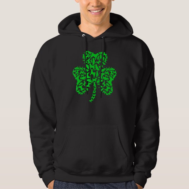 Sudadera Día De San Patricio Shiba Inu Perro Shamrock (Anverso)
