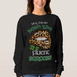Sudadera Día de San Patricio, soy una mujer irlandesa leop