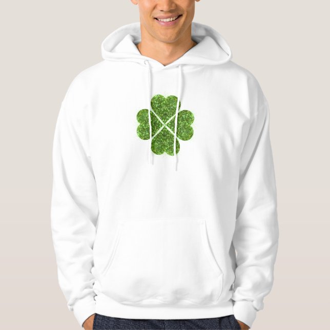 Sudadera Día de San Patricio, trébol irlandés que reluce ve (Anverso)