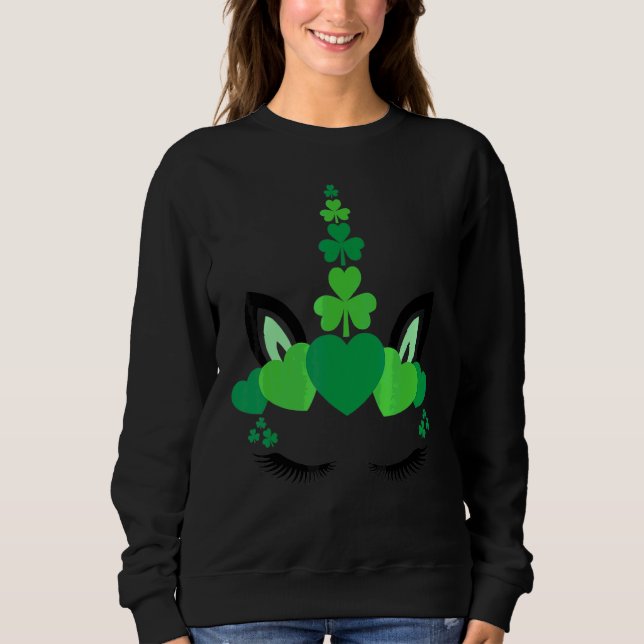 Sudadera Día de San Patricio Unicornio Arcoiris Lucky Shamr (Anverso)