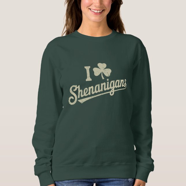 Sudadera Día de San Patricio Verde Divertido Irlandés Patty (Anverso)
