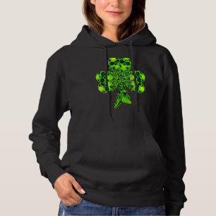Sudadera Día de San Patricio Verde Shamrock Skull Irlandés