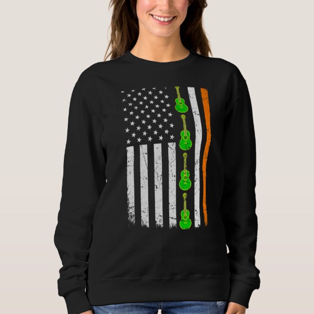 Sudadera Día de San Patriótico Guitarra Norteamericana Irla (Anverso)