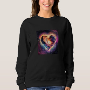 Sudadera Día de San Valentín Corazón de Amor Galaxia Novia