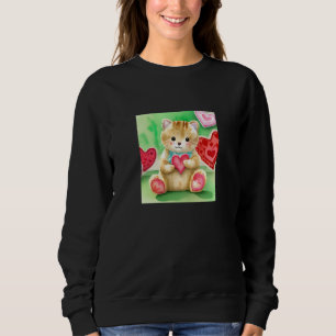 Sudadera Día de San Valentín Corazón de Amor Gato Teddy Nov