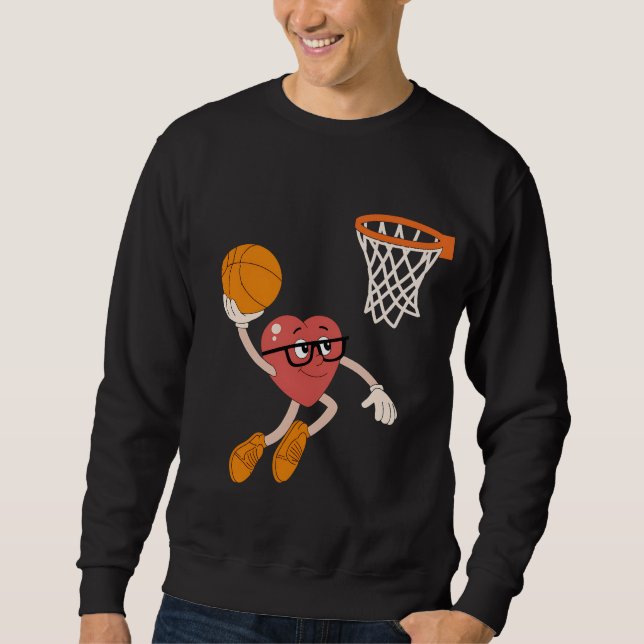 Sudadera Día de San Valentín Corazón Hundido Baloncesto Lin (Anverso)