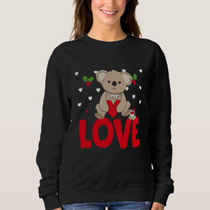 Sudadera Día de San Valentín Corazones Amor Koala Animal Mu