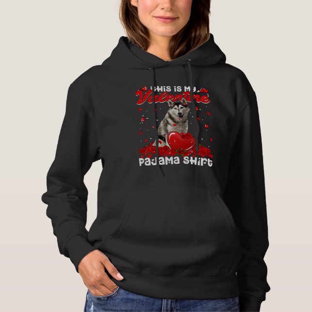 Sudadera Día de San Valentín Cute Siberian Husky Dog Hearts (Anverso)