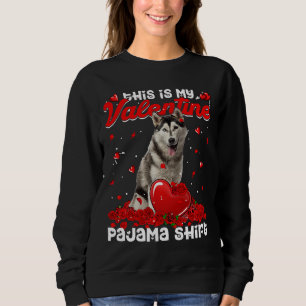 Sudadera Día de San Valentín Cute Siberian Husky Dog Hearts