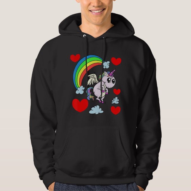 Sudadera Día de San Valentín Cute Unicorn Para Niños (Anverso)