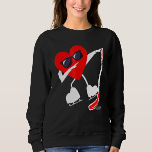 Sudadera Día de San Valentín Dabbing Heart Hockey Stick Chi