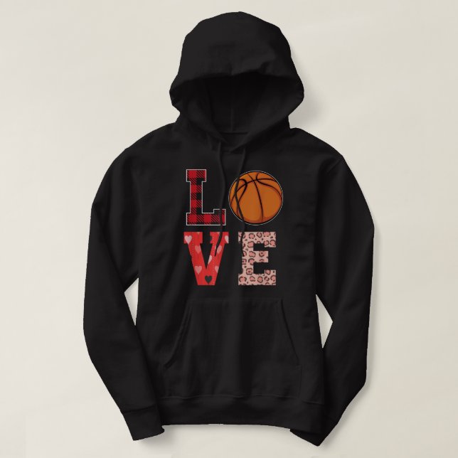 Sudadera Día de San Valentín de baloncesto Baloncesto Love  (Diseño del anverso)