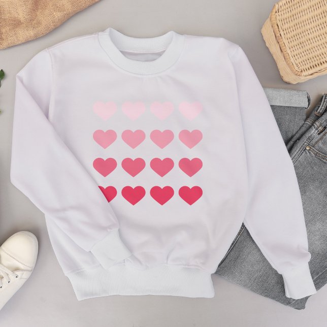 Sudadera Día de San Valentín de Corazones de Ombre Rosa (Subido por el creador)
