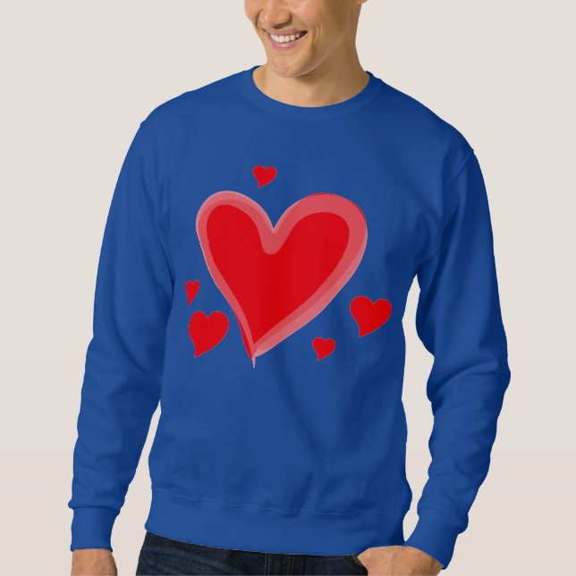 sudadera día de San Valentín de corazones rojos az (Anverso)