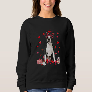 Sudadera Día de San Valentín de perro de Boston Terrier Cab
