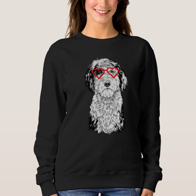 Sudadera Día de San Valentín de Sheepadoodle Perro Mamá Per (Anverso)