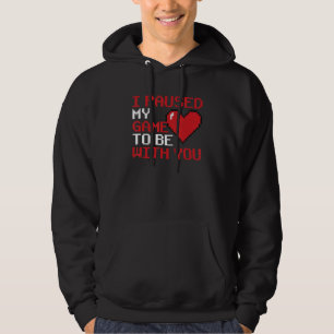 Sudadera Día de San Valentín de videojuegos Gamer I Pausó m