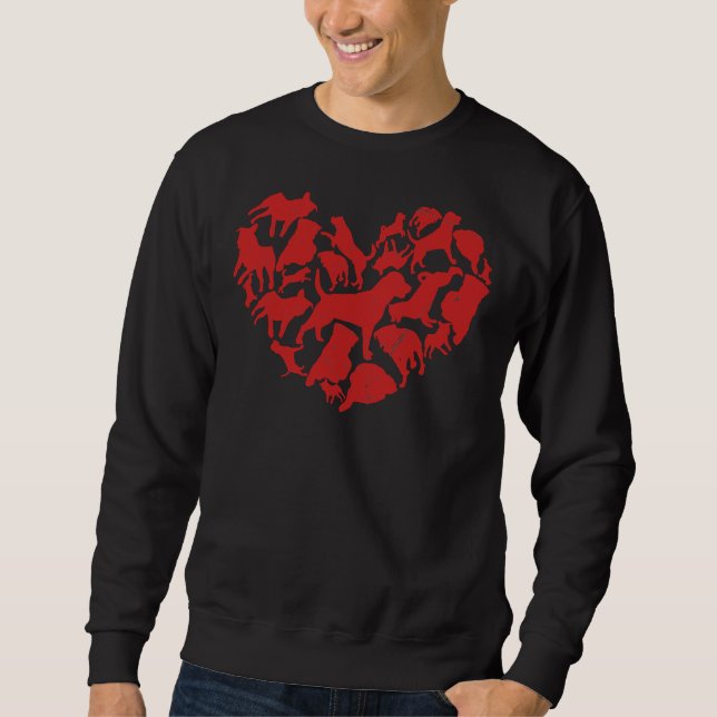 Sudadera Día de San Valentín del corazón de Rottweiler (Anverso)