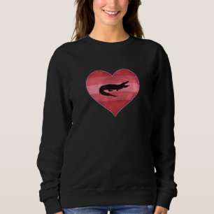 Sudadera Día de San Valentín del lagarto Retro Amor al Cora