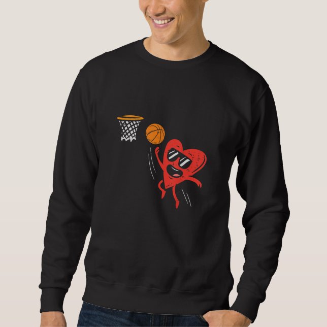 Sudadera Día de San Valentín Deporte de Cute de Baloncesto (Anverso)