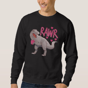 Sudadera Día de San Valentín Dinosaurio RAWR rex Tyrannosa