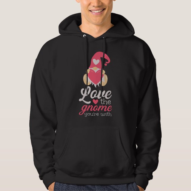 Sudadera Día de San Valentín lindo Gnomes ama al gnomo eres (Anverso)