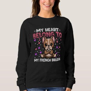 Sudadera Día de San Valentín Mi corazón pertenece a mi bull