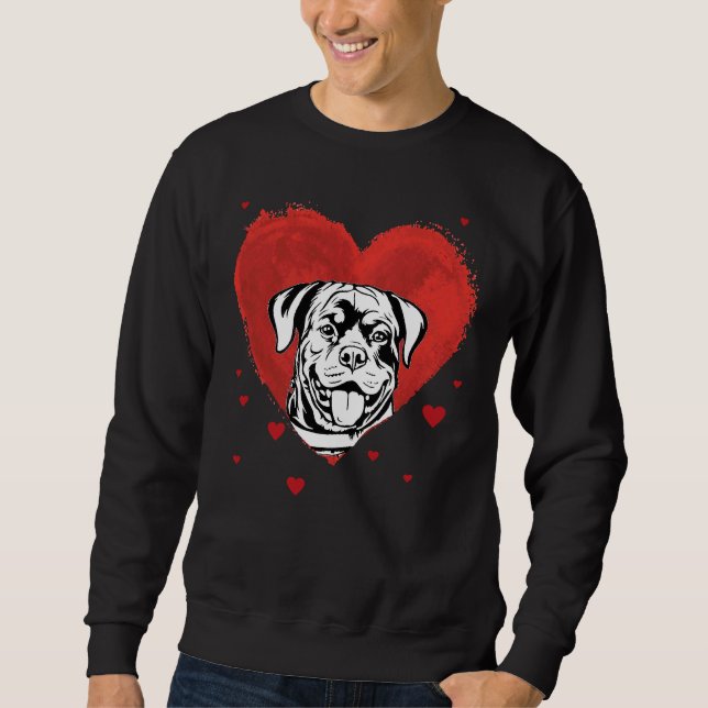 Sudadera Día de San Valentín Rottweiler Love Heart (Anverso)