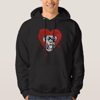 Sudadera Día de San Valentín Rottweiler Love Heart