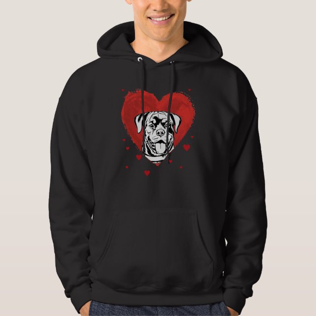 Sudadera Día de San Valentín Rottweiler Love Heart (Anverso)