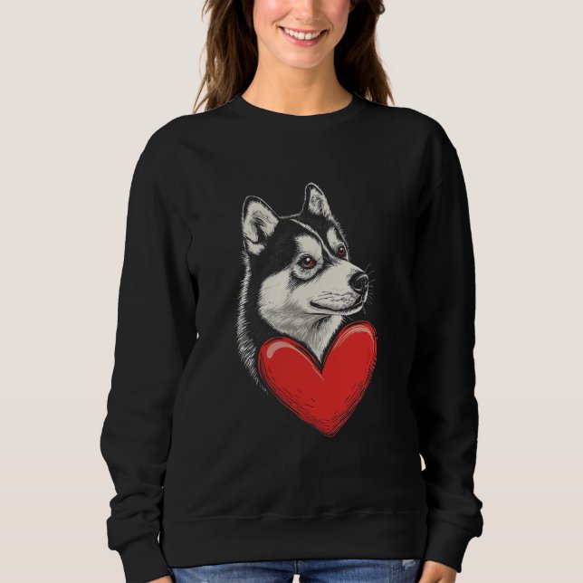 Sudadera Día de San Valentín Siberian Husky (Anverso)