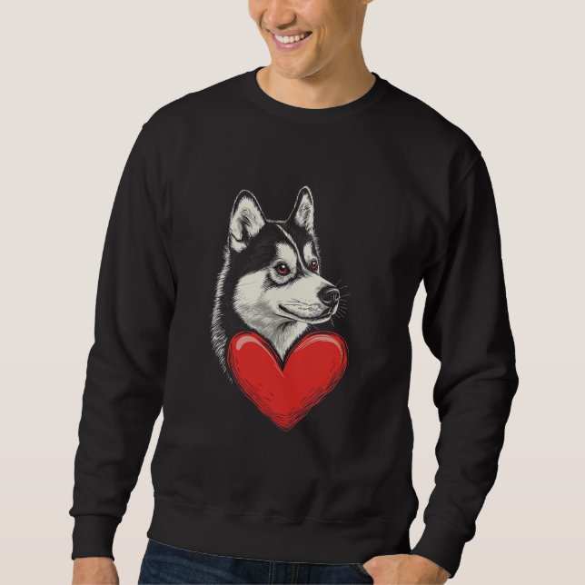 Sudadera Día de San Valentín Siberian Husky (Anverso)