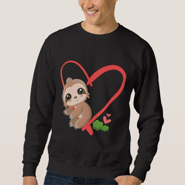 Sudadera Día de San Valentín Sloth de Bebé Cute (Anverso)