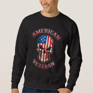 Sudadera Día de Veteranos de la Calavera de la Bandera Amer