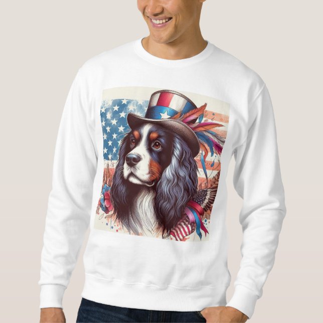 Sudadera día de veteranos de spaniel estadounidense (Anverso)