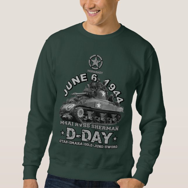 Sudadera Día de veteranos del Día D HVSS Sherman (Anverso)