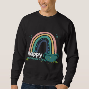 Sudadera Día del Arcoiris Arcoiris Lucky Shamrock y olla de