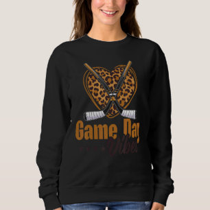 Sudadera Día del Juego Víbes Mujeres Mamá Corazón Leopardo 