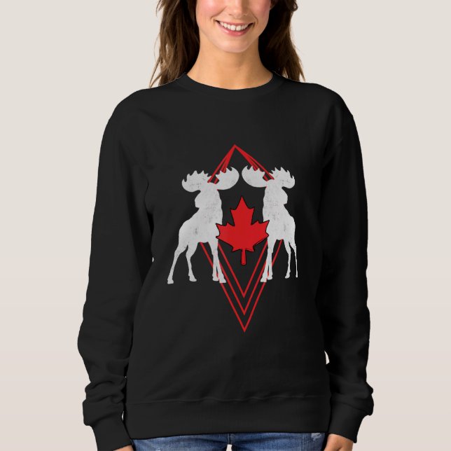 Sudadera Día del Orgullo Canadiense de Maple Leaf Moose (Anverso)