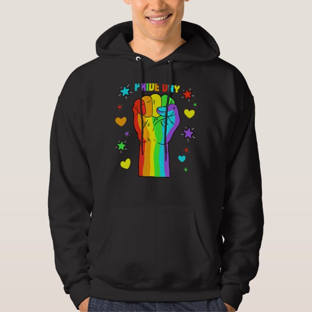 Sudadera Día del Orgullo Gay Lgbt Mes Mano Igualdad Arcoiri (Anverso)